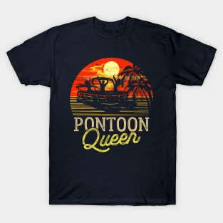 Pontoon Queen Captain Lake Pontoon Boat T-Shirt